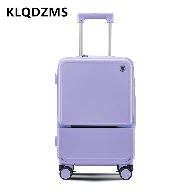 KLQDZMS Aluminum Frame Suitcas - Front Opening Laptop Luggage 24 Inch ulasan dan harga