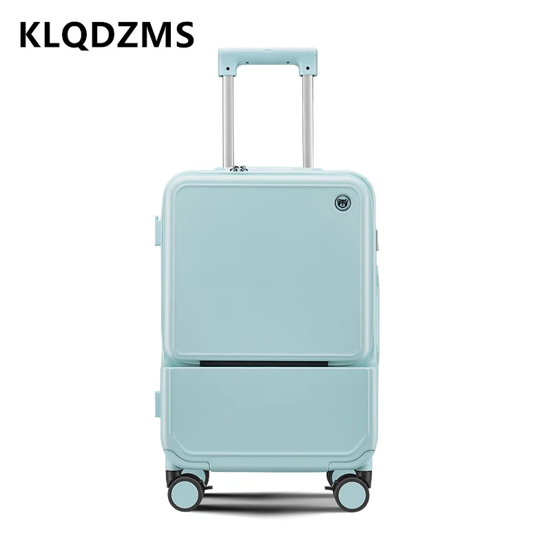 KLQDZMS Aluminum Frame Suitcas - Front Opening Laptop Luggage 24 Inch ulasan dan harga