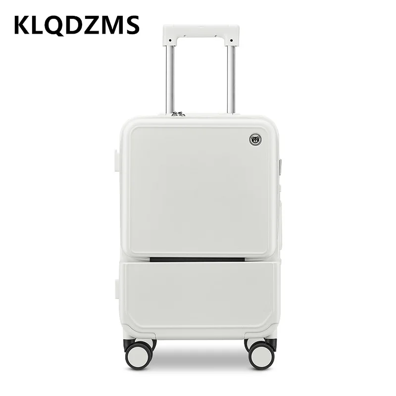 KLQDZMS Aluminum Frame Suitcas - Front Opening Laptop Luggage 24 Inch ulasan dan harga