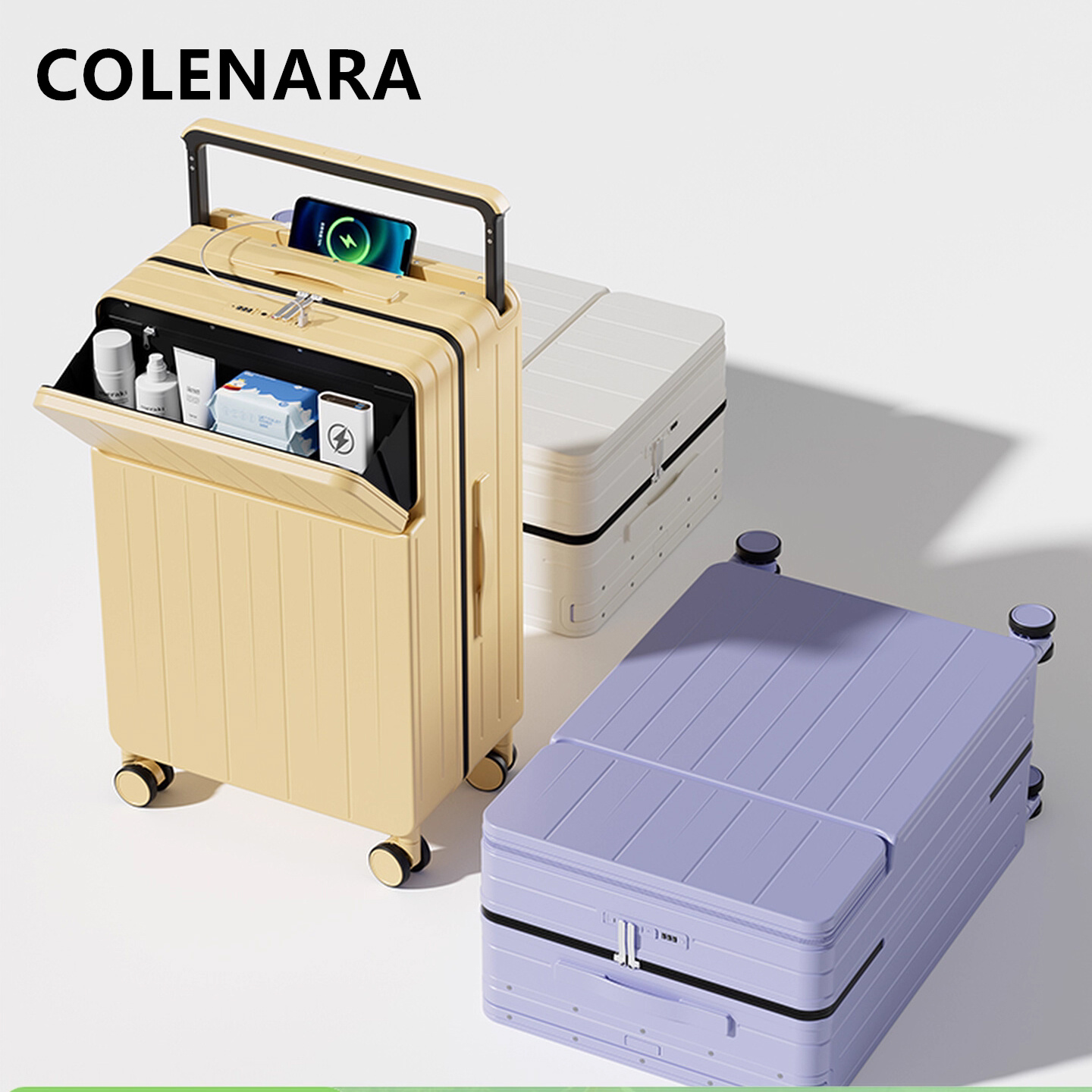 COLENARA Multifunctional Suitc - Front Opening Laptop Luggage 24 Inch ulasan dan harga