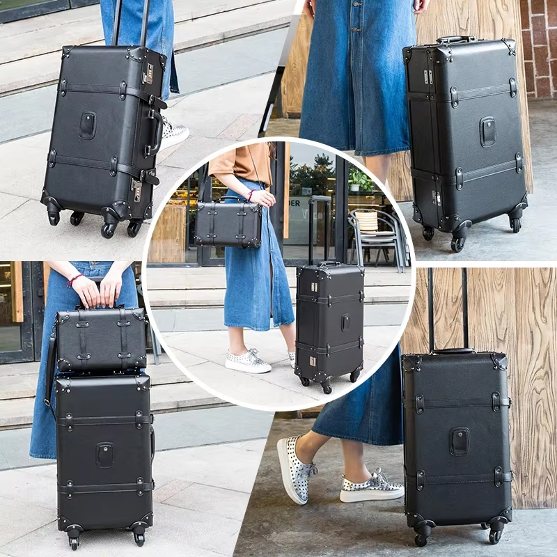 New Retro Rolling Luggage Spin - Retro Vintage Trunk Suitcase ulasan dan harga
