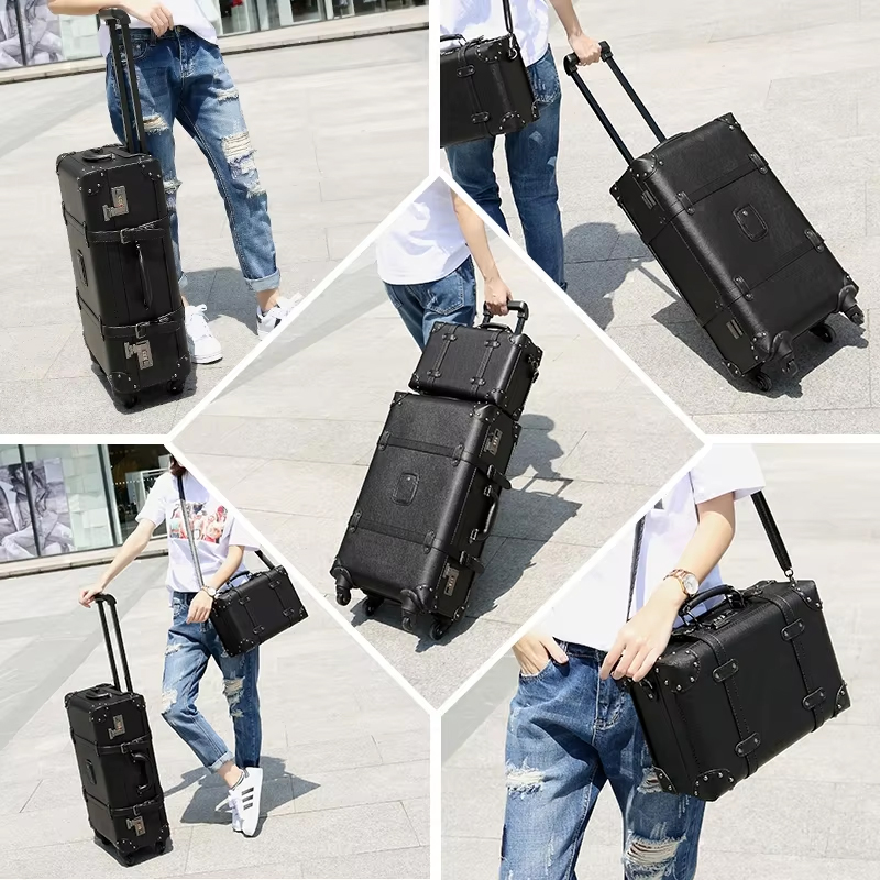 New Retro Rolling Luggage Spin - Retro Vintage Trunk Suitcase ulasan dan harga
