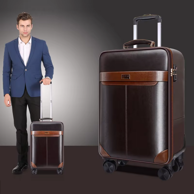 PREMIUM Leather Rolling Luggag - Spinner Wheel Rolling Suitcase 20 Inch ulasan dan harga