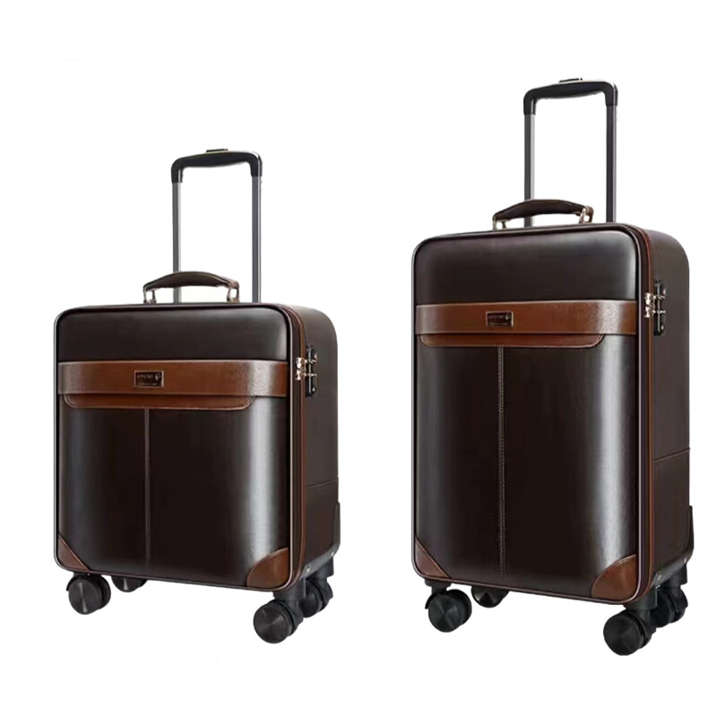 PREMIUM Leather Rolling Luggag - Spinner Wheel Rolling Suitcase 20 Inch ulasan dan harga
