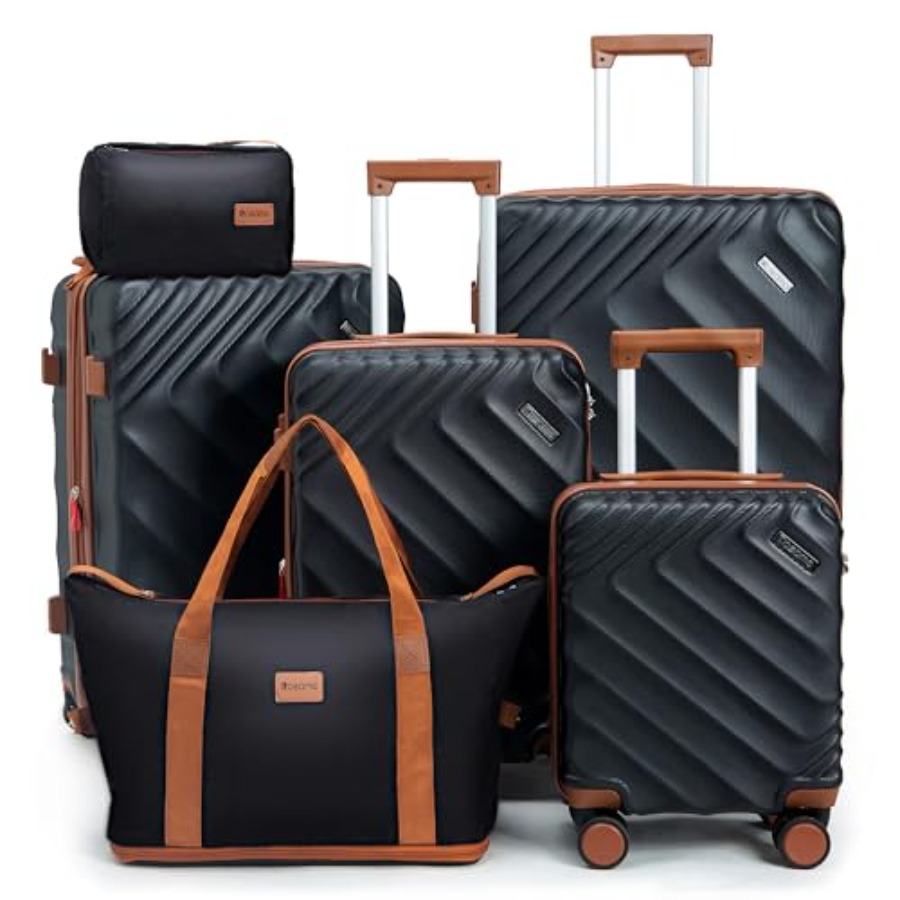 6-Piece Hard Shell Expandable  - Expandable Hard Shell Luggage Set ulasan dan harga