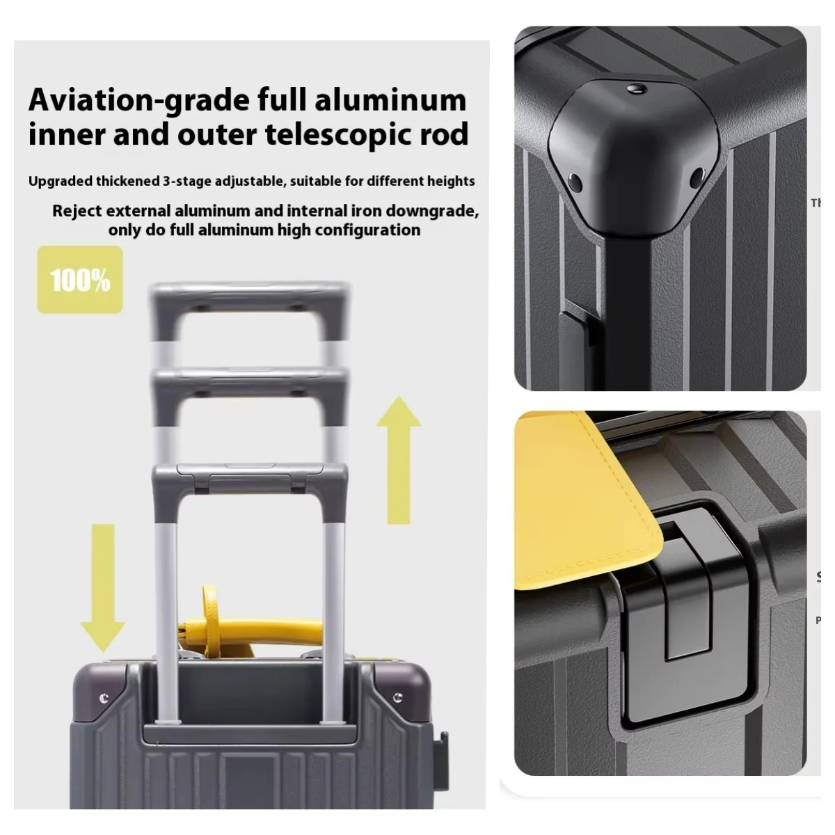 14‘’ Rolling Luggage Lightweig - Aluminum Frame Carry On Luggage ulasan dan harga