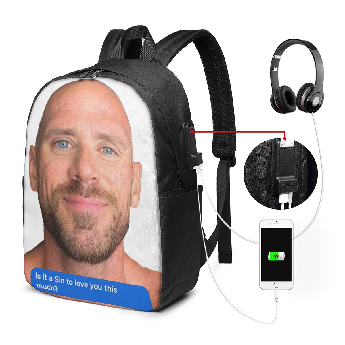 Johnny Sins Flirty Text Bubble - Travel Bags ulasan dan harga