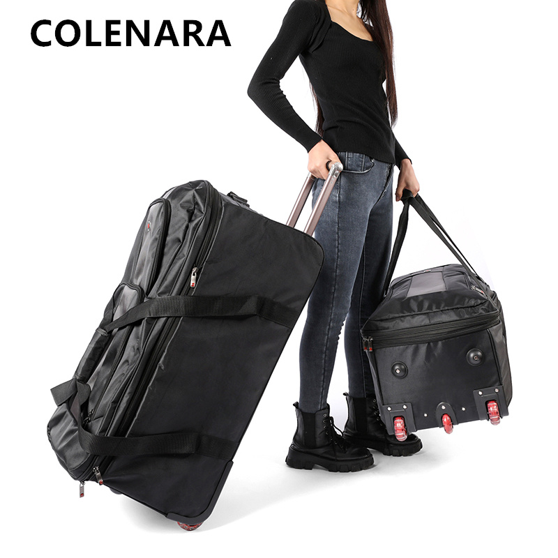COLENARA Large Capacity Trolle - Foldable Rolling Luggage Bag ulasan dan harga