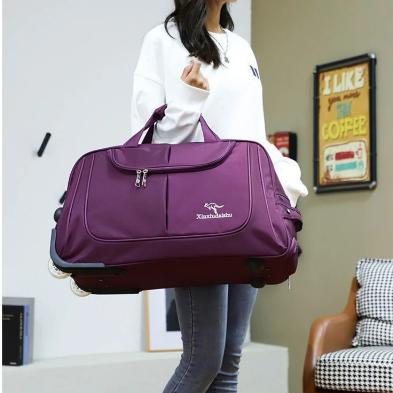 Large Capacity Trolley Bag Men - Foldable Rolling Luggage Bag ulasan dan harga