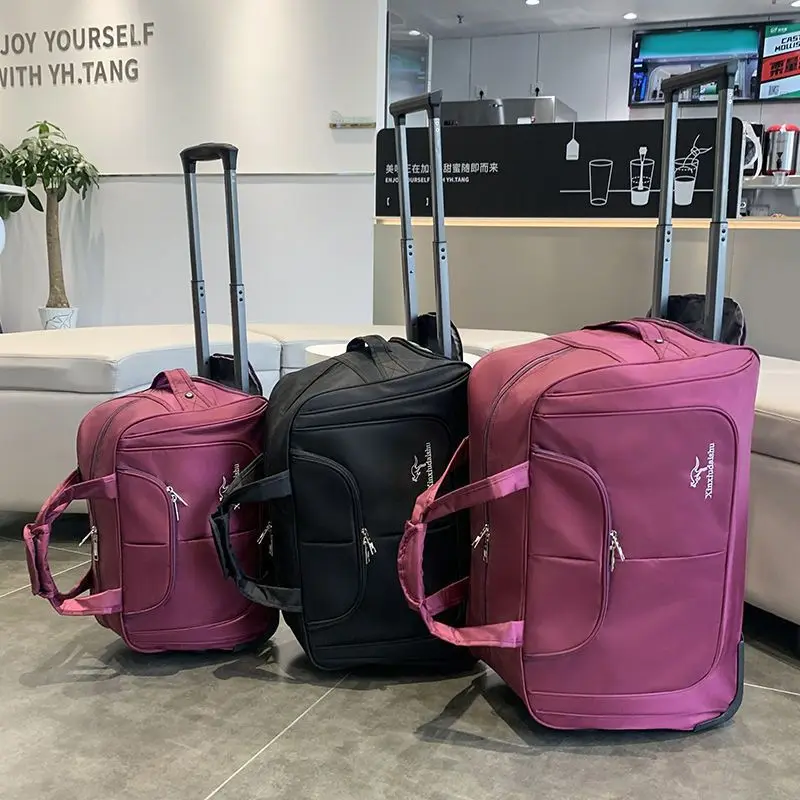 Large Capacity Trolley Bag Men - Foldable Rolling Luggage Bag ulasan dan harga
