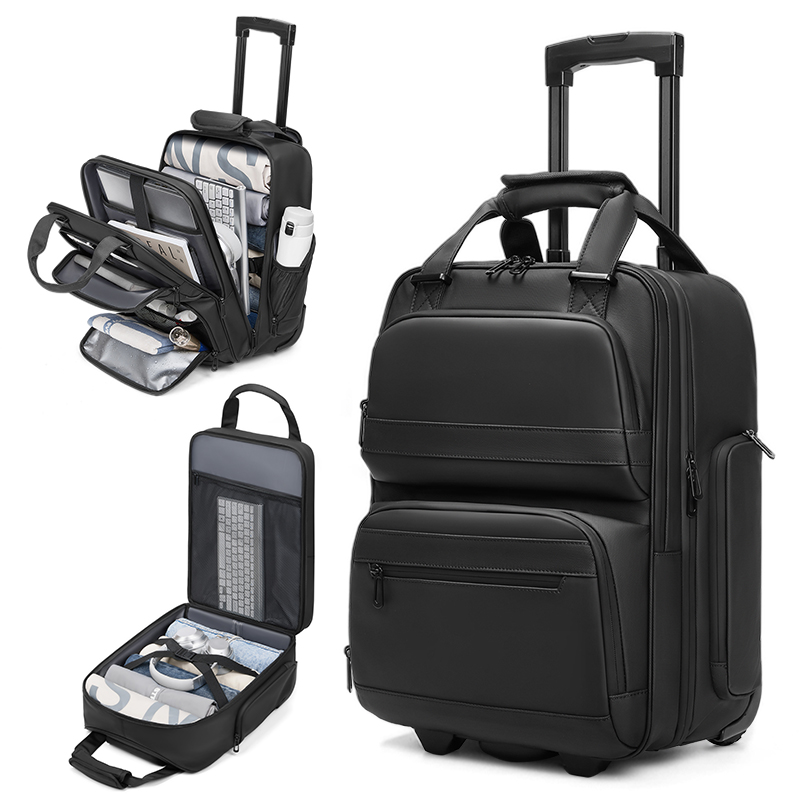 Travel Trolley Business Backpa - Foldable Rolling Luggage Bag ulasan dan harga
