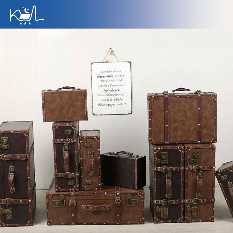 Vintage Brown Decorative Suitc - Retro Vintage Trunk Suitcase ulasan dan harga