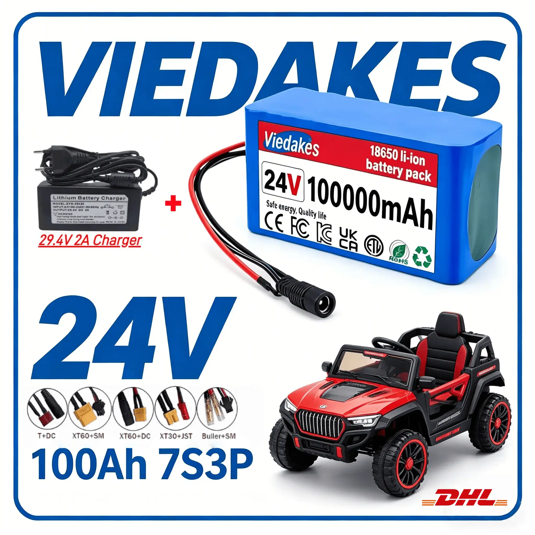 ✈️✈️VIEDAKES 24V 40Ah 7S3P Bat - Kids Ride On Suitcase Scooter ulasan dan harga
