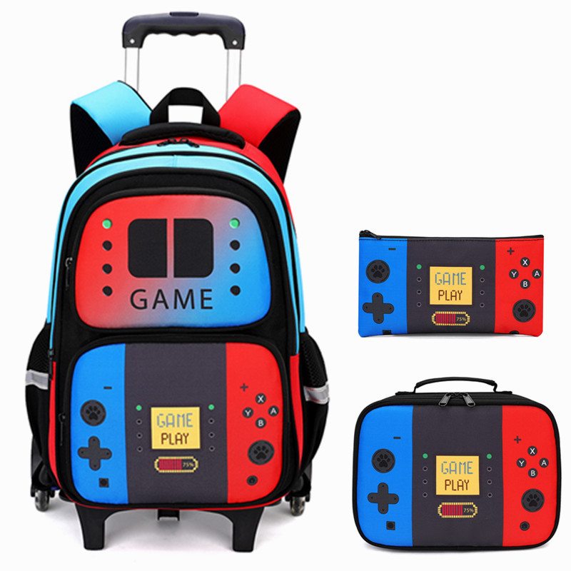 3PCS Kids Rolling Backpack for - Foldable Rolling Luggage Bag ulasan dan harga