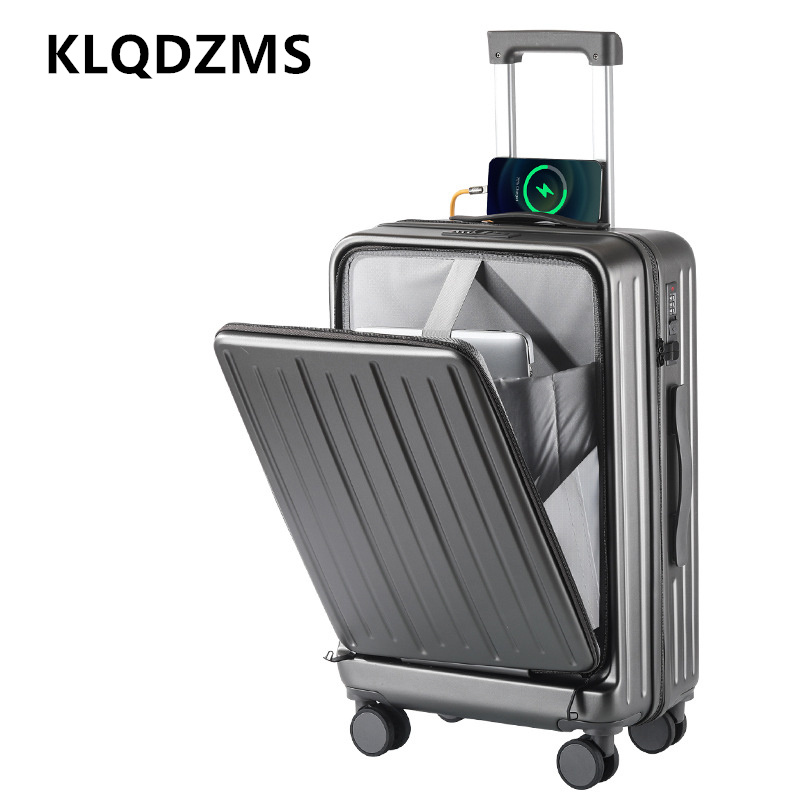 KLQDZMS 20 Inch Charging Suitc - Front Opening Laptop Luggage 24 Inch ulasan dan harga