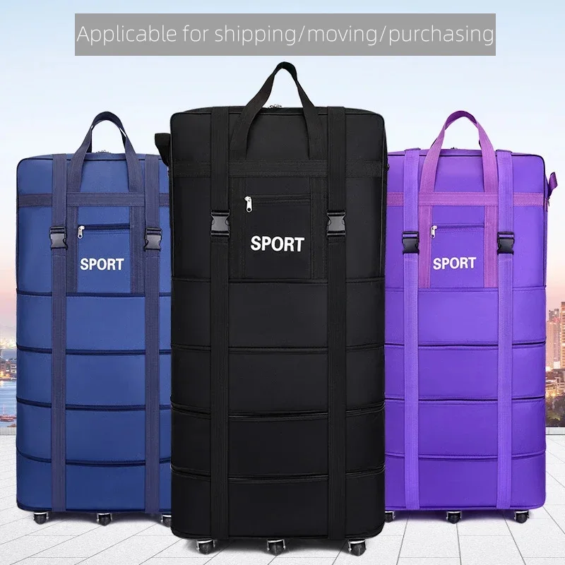 Plus Airline Checked Bag Oxfor - Foldable Rolling Luggage Bag ulasan dan harga